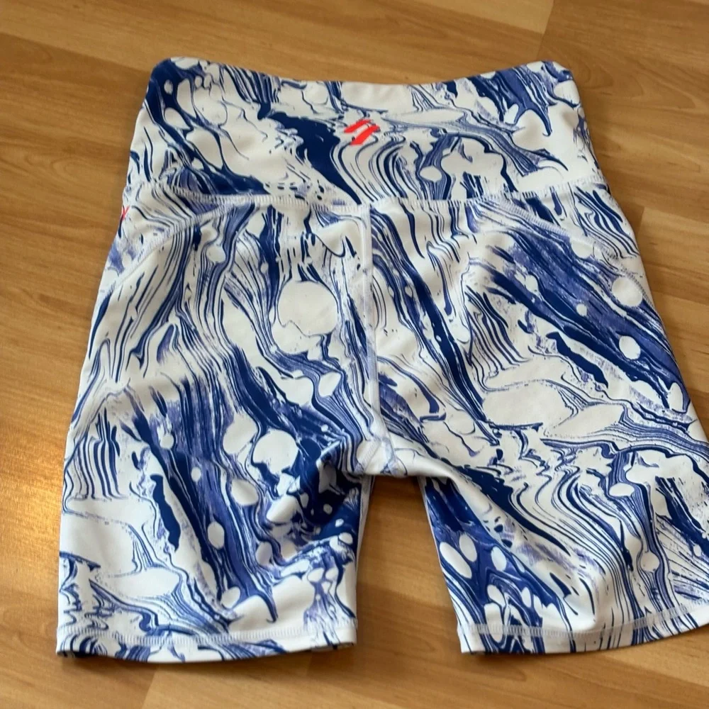 Superdry Sport Blue and White‎ Athletic Bike Shorts